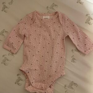 Hanna Andersson Pink Polka Dot Baby Onesie / newborn